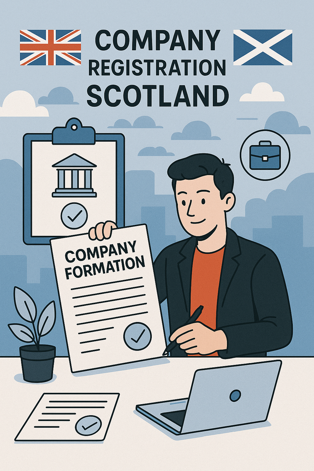 How to register a company in Scotland - business registration process illustration